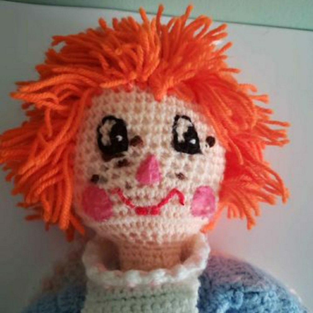 RAGDOLL - CROTCHED RAGGEDY ANN DOLL - 18"  - HANDMADE -  LIKE NEW CONDITION